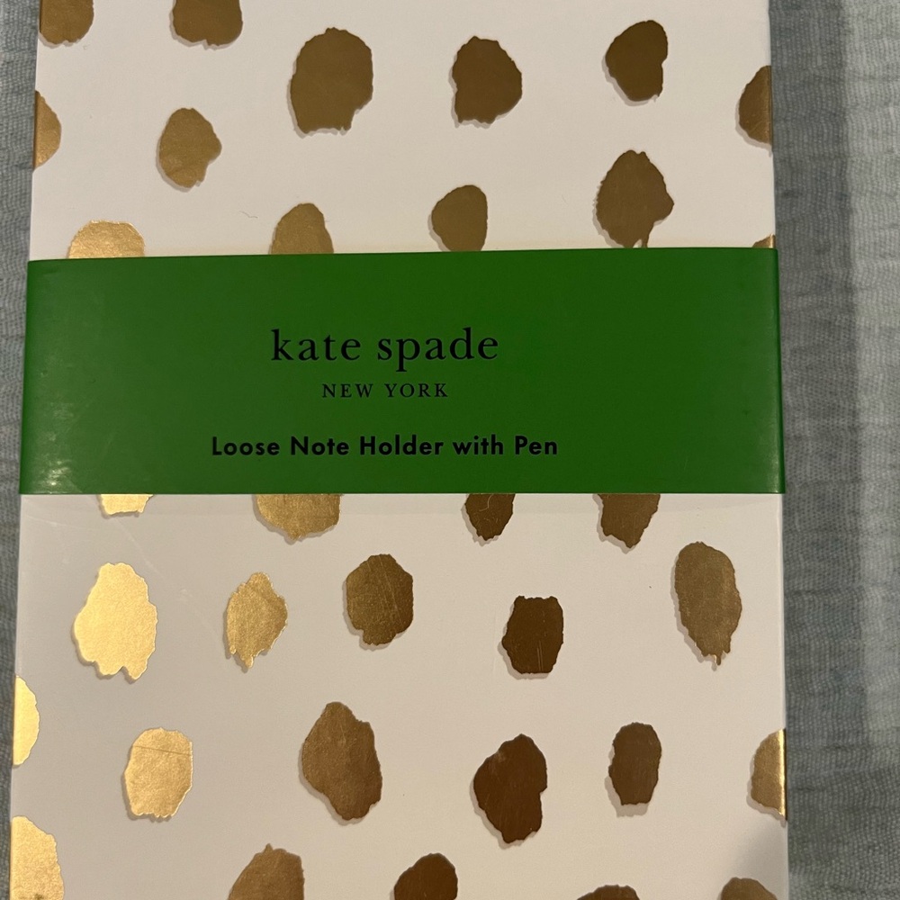 Kate Spade White and Gold Notepad and Pouch with Accessories - Picture 2 of 5